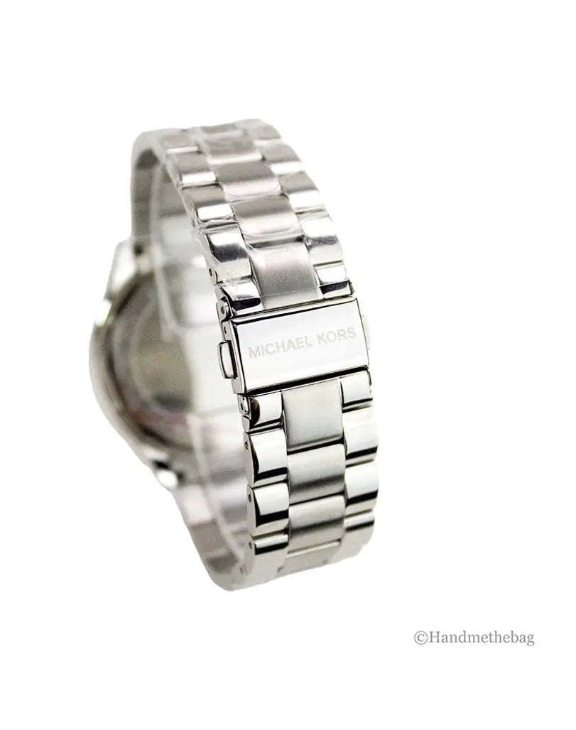 Michael Kors Slim Runway Mono Silver-Toned Silver Dial Watch