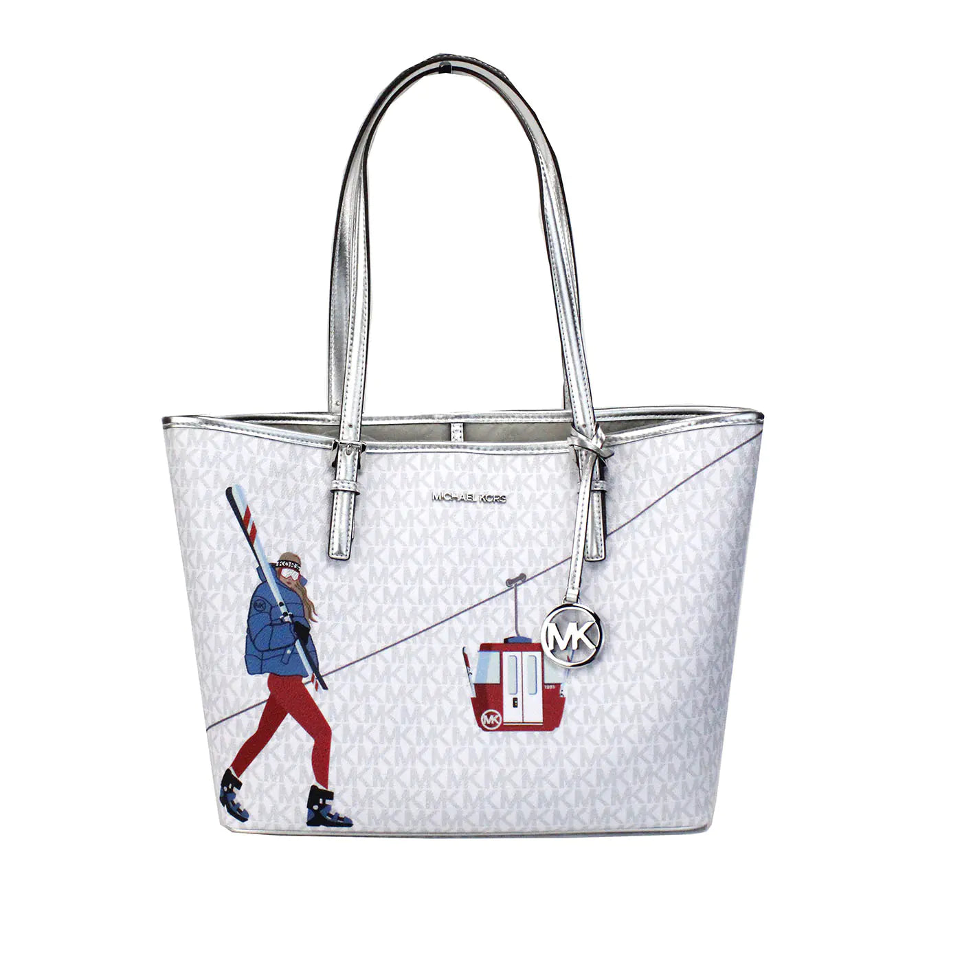 Michael Kors Jet Set Girls Medium White PVC Tote