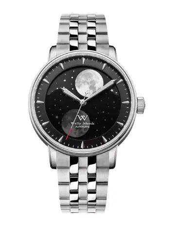 Welly Merck Men's Automatic Moon Phase Watch - Sapphire, Waterproof, Luminous