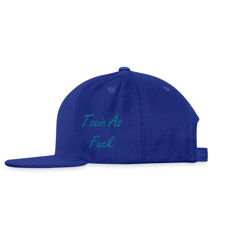 Snapback Baseball Cap- Toxic As Fuck - royal blue