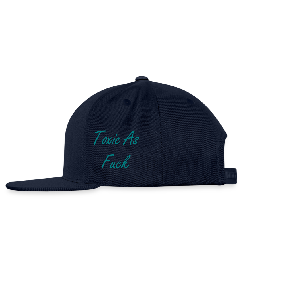 Snapback Baseball Cap- Toxic As Fuck - navy